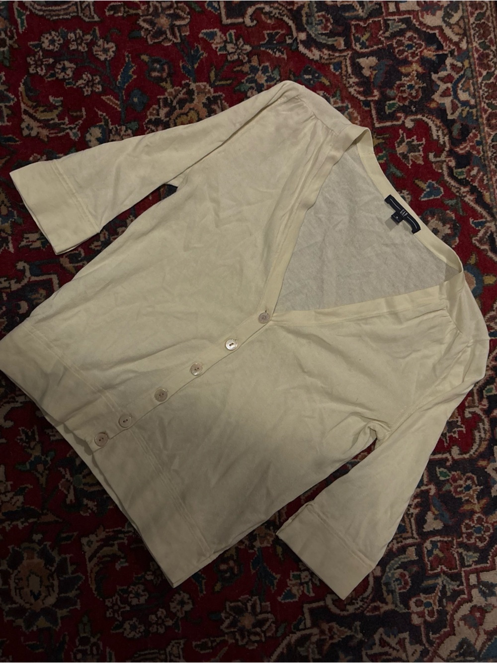 Vintage GAP Yellow 3/4 sleeve button cardigan shirt